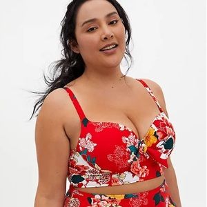 Red Torrid Tie Front Bikini Top NWT